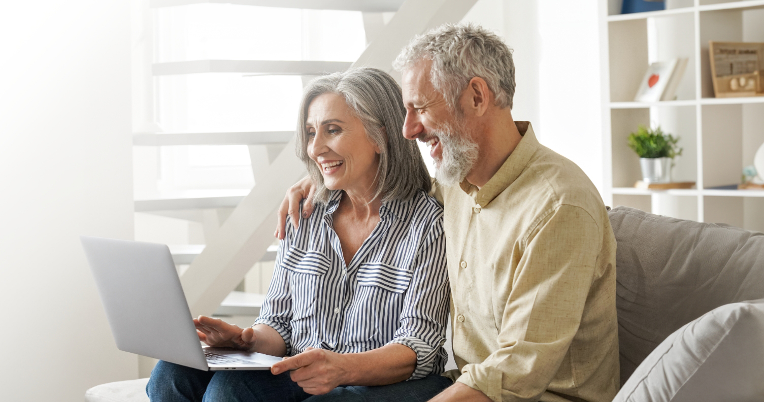 older couple looking at computer